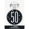 Image sur 50th - 3" GLITZ BLACK 50th BIRTHDAY BADGE