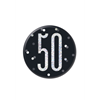 Image sur 50th - 3" GLITZ BLACK 50th BIRTHDAY BADGE