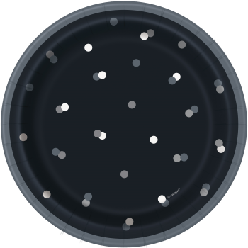 Picture of TABLEWARE - GLITZ BLACK AND SILVER DOT - 7" PLATES