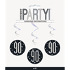 Image sur 90th - GLITZ BLACK 90th HANGING SWIRLS