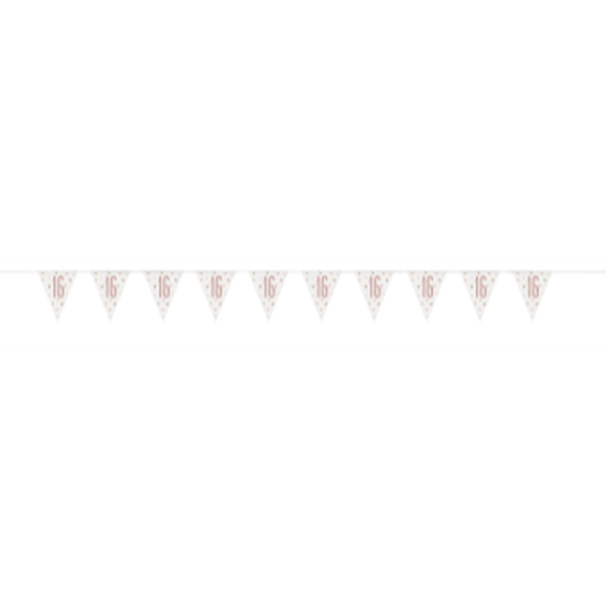 Image sur 16th GLITZ ROSE GOLD PRISM PENNANT BANNER