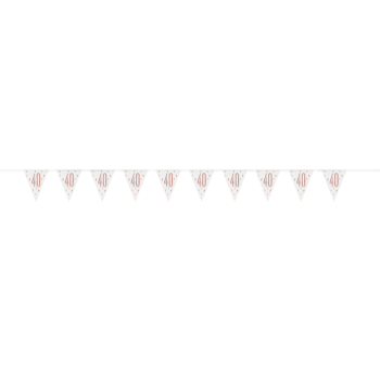 Picture of 40th - GLITZ ROSE GOLD 40th PRISMATIC PENNANT BANNER