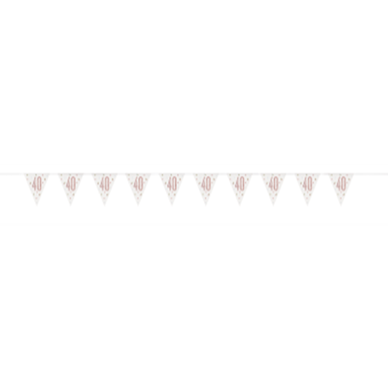 Picture of 40th - GLITZ ROSE GOLD 40th PRISMATIC PENNANT BANNER