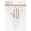 Picture of 40th - GLITZ ROSE GOLD 40th PRISMATIC PENNANT BANNER