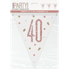 Image sur 40th - GLITZ ROSE GOLD 40th PRISMATIC PENNANT BANNER