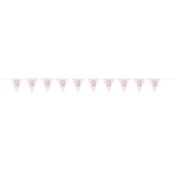 Picture of 50th - GLITZ ROSE GOLD 50th PRISMATIC PENNANT BANNER