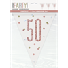 Picture of 50th - GLITZ ROSE GOLD 50th PRISMATIC PENNANT BANNER