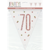 Picture of 70th - GLITZ ROSE GOLD 70th PRISMATIC PENNANT BANNER