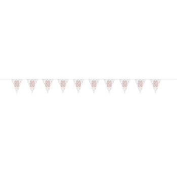 Picture of 80th - GLITZ ROSE GOLD 80th PRISMATIC PENNANT BANNER