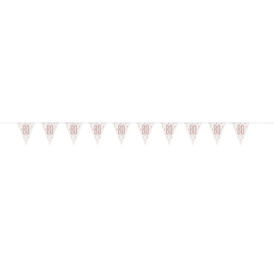 Picture of 80th - GLITZ ROSE GOLD 80th PRISMATIC PENNANT BANNER