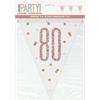 Picture of 80th - GLITZ ROSE GOLD 80th PRISMATIC PENNANT BANNER