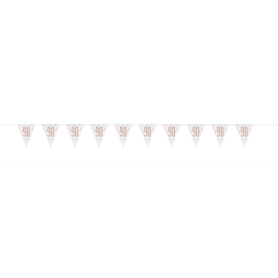 Picture of 90th - GLITZ ROSE GOLD 90th PRISMATIC PENNANT BANNER