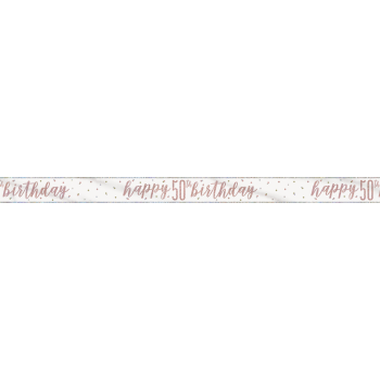 Picture of 50th - GLITZ ROSE GOLD 50th PRISMATIC BANNER - 9'