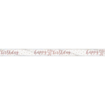 Image de 50th - GLITZ ROSE GOLD 50th PRISMATIC BANNER - 9'