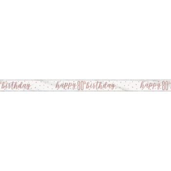 Image de 80th - GLITZ ROSE GOLD 80th PRISMATIC BANNER - 9'