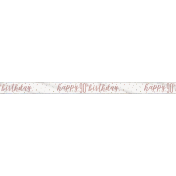 Image de 90th - GLITZ ROSE GOLD 90th PRISMATIC BANNER - 9'