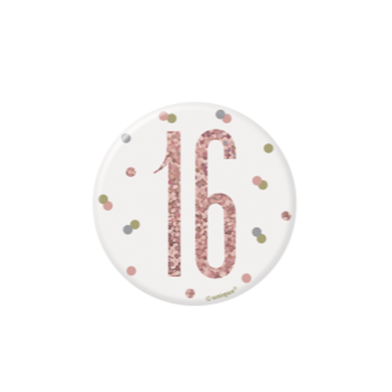 Image sur 16th GLITZ ROSE GOLD 3" BADGE