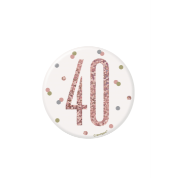 Image de 40th - GLITZ ROSE GOLD 3" BADGE