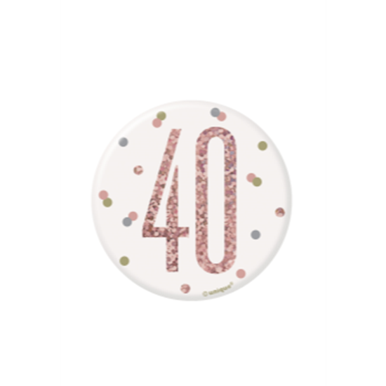 Picture of 40th - GLITZ ROSE GOLD 3" BADGE
