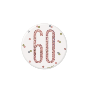 Picture of 60th - GLITZ ROSE GOLD 3" BADGE