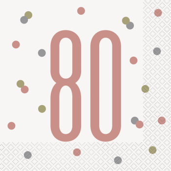 Image de 80th - GLITZ ROSE GOLD 80th LUNCHEON NAPKINS