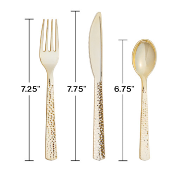 Picture of GOLD METALLIC HAMMERED ASSORTED CUTLERY