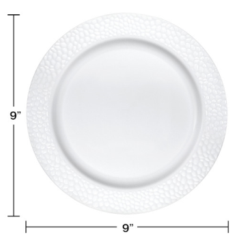 Picture of WHITE PEBBLE 9" PLASTIC PLATES 