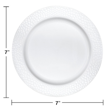 Image de WHITE PEBBLE 7" PLASTIC PLATES 