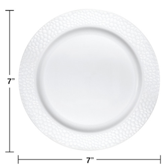 Image sur WHITE PEBBLE 7" PLASTIC PLATES 