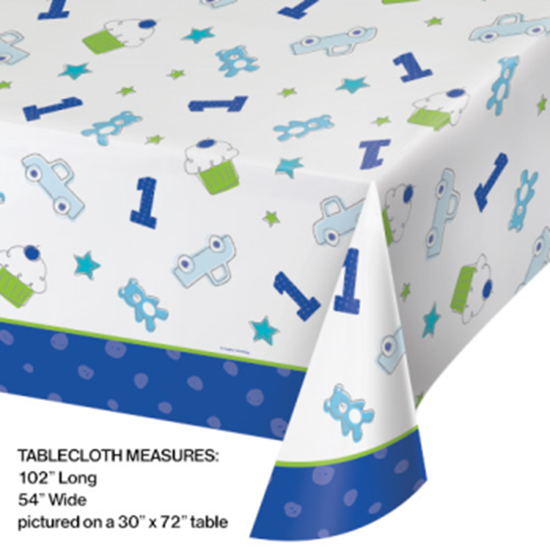 Picture of DOODLE 1st BIRTHDAY BLUE - TABLE COVER