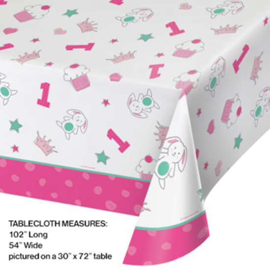Image sur DOODLE 1st BIRTHDAY PINK - TABLE COVER