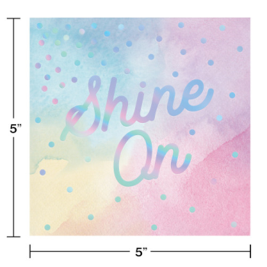 Picture of TABLEWARE - SHINE ON IRIDESCENT - BEVERAGE NAPKINS