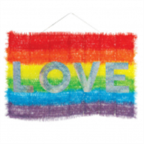 Picture of PRIDE TINSEL RAINBOW LOVE HANGING DECORATION