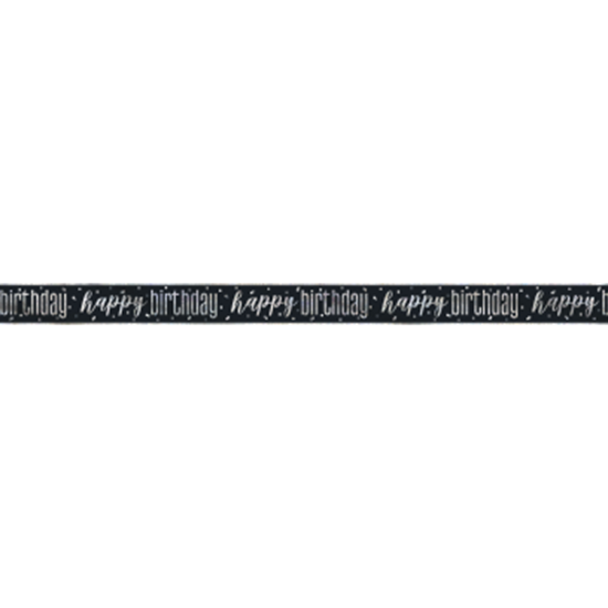 Picture of DECOR - GLITZ BLACK HAPPY BIRTHDAY PRISMATIC BANNER - 9'