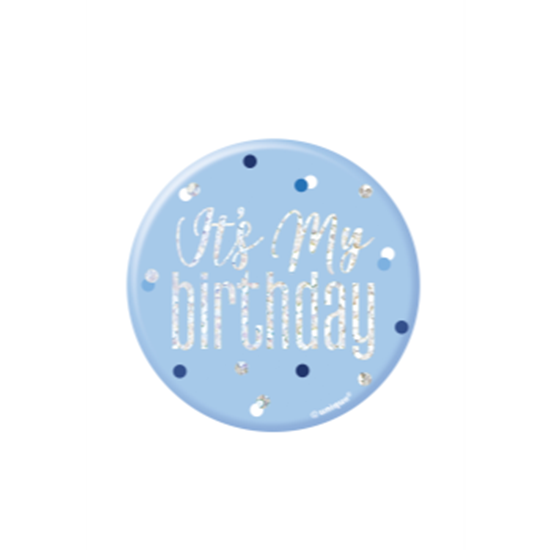 Picture of WEARABLES - 3" BIRTHDAY GLITZ BLUE BADGE