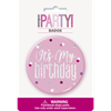 Picture of WEARABLES - 3" BIRTHDAY GLITZ PINK BADGE