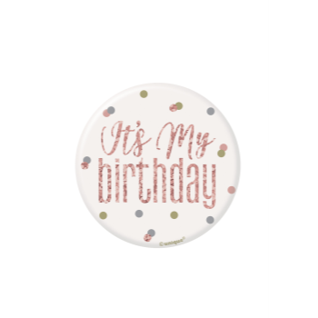 Image de WEARABLES - 3" BADGE GLITZ ROSE GOLD  - MY BIRTHDAY