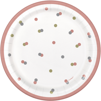 Image de TABLEWARE -  GLITZ ROSE GOLD HAPPY BIRTHDAY - 7" PLATES