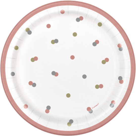 Image sur TABLEWARE -  GLITZ ROSE GOLD HAPPY BIRTHDAY - 7" PLATES