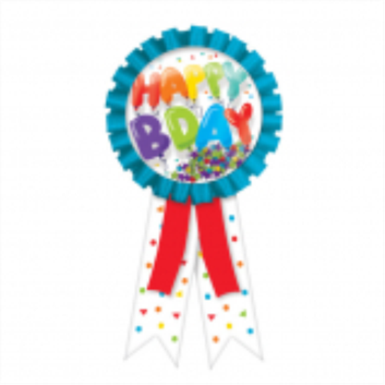 PartyMart. WEARABLES - BIRTHDAY CELEBRATION CONFETTI POUCH AWARD RIBBON