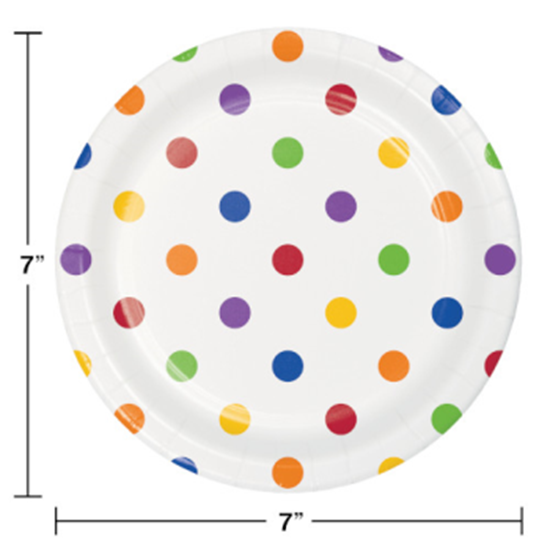 Picture of TABLEWARE - DOTS AND STRIPES MULTI COLOR - 7" PLATES