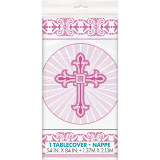 Image sur TABLEWARE - RADIANT CROSS PINK TABLE COVER