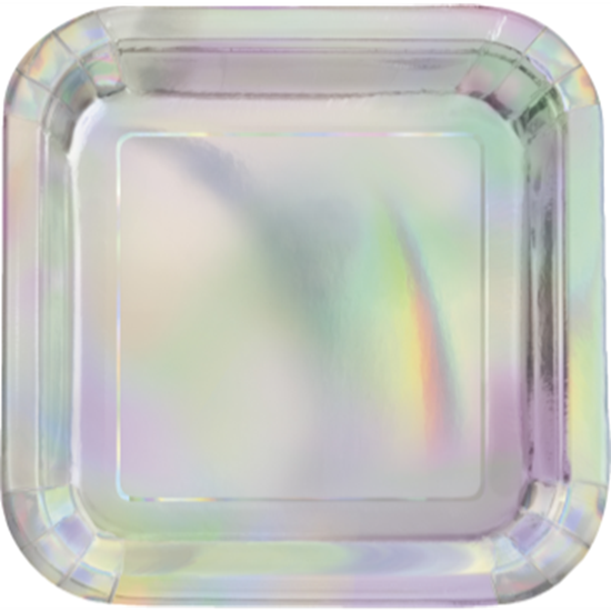 Image sur 7" SQUARE IRIDESCENT PLATES