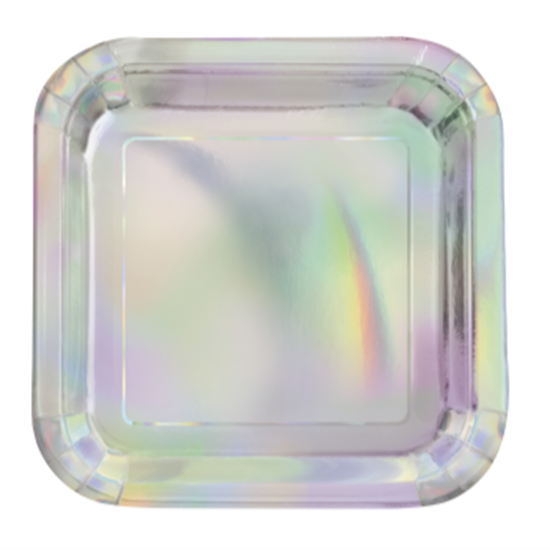 Image sur 9" IRIDESCENT SQUARE PLATES