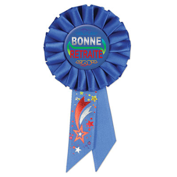 Image de BONNE RETRAITE AWARD BUTTON - ROYAL BLUE