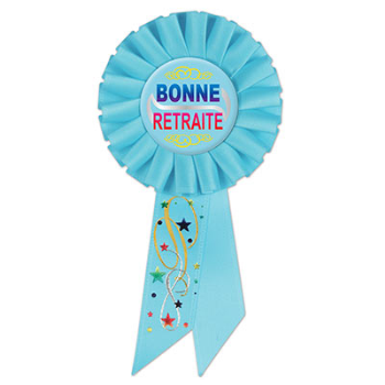 Image de BONNE RETRAITE AWARD BUTTON - LIGHT BLUE