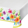 Image sur WATERCOLOR FLORAL PLASTIC TABLE COVER