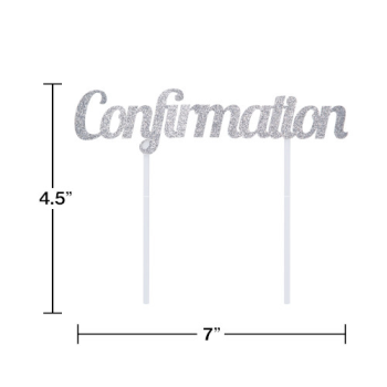 Image de DECOR - CONFIRMATION SILVER GLITTER CAKE TOPPER