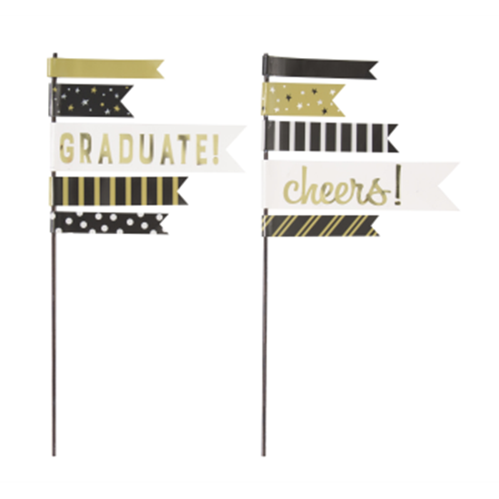 Picture of DECOR - GRAD PENNANT FLAG CAKE TOPPER
