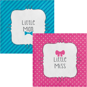 Picture of GENDER REVEAL - BOW OR BOW TIE BEVERAGE NAPKINS